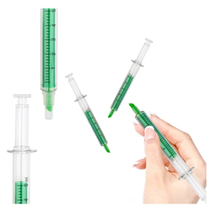 Promotional Multi-Colors Syringe-Shaped Highlighter Gel Pen With Custom Logo Printed for Nurses Student Favors School Supplies