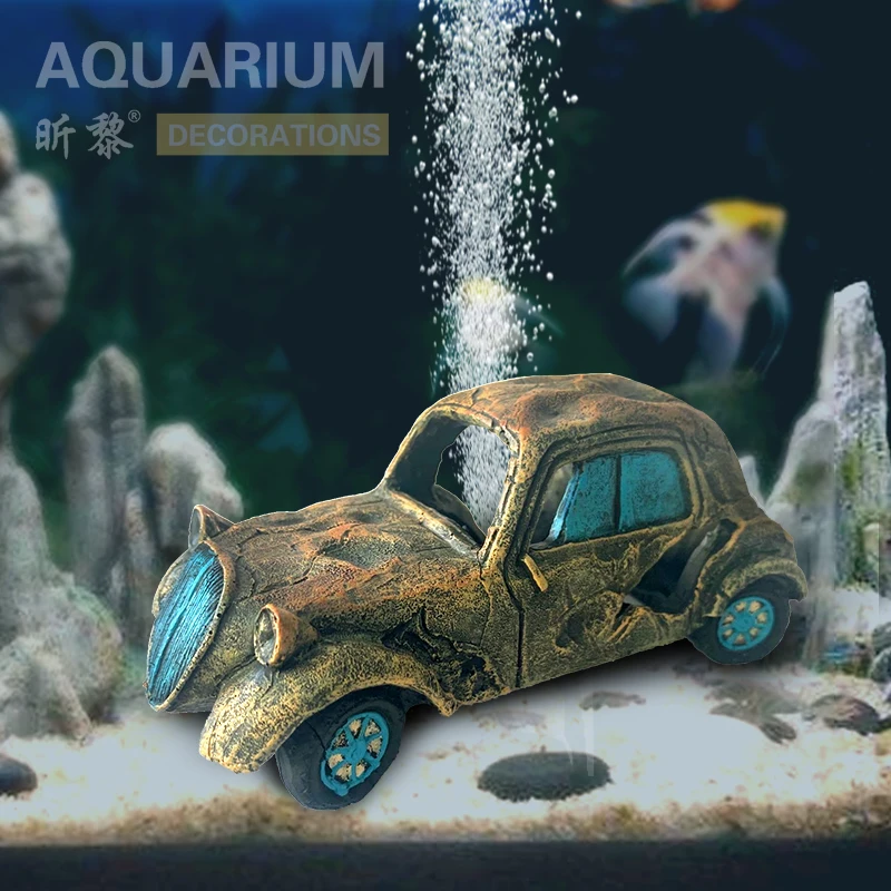 car fish tank accessories LIOOBO Aquarium Ornament Resin Car Decoration for Fish Shrimp Compatible Aquariums for Stunning : Pet Supplies Penn Plax Hot Wheels Small