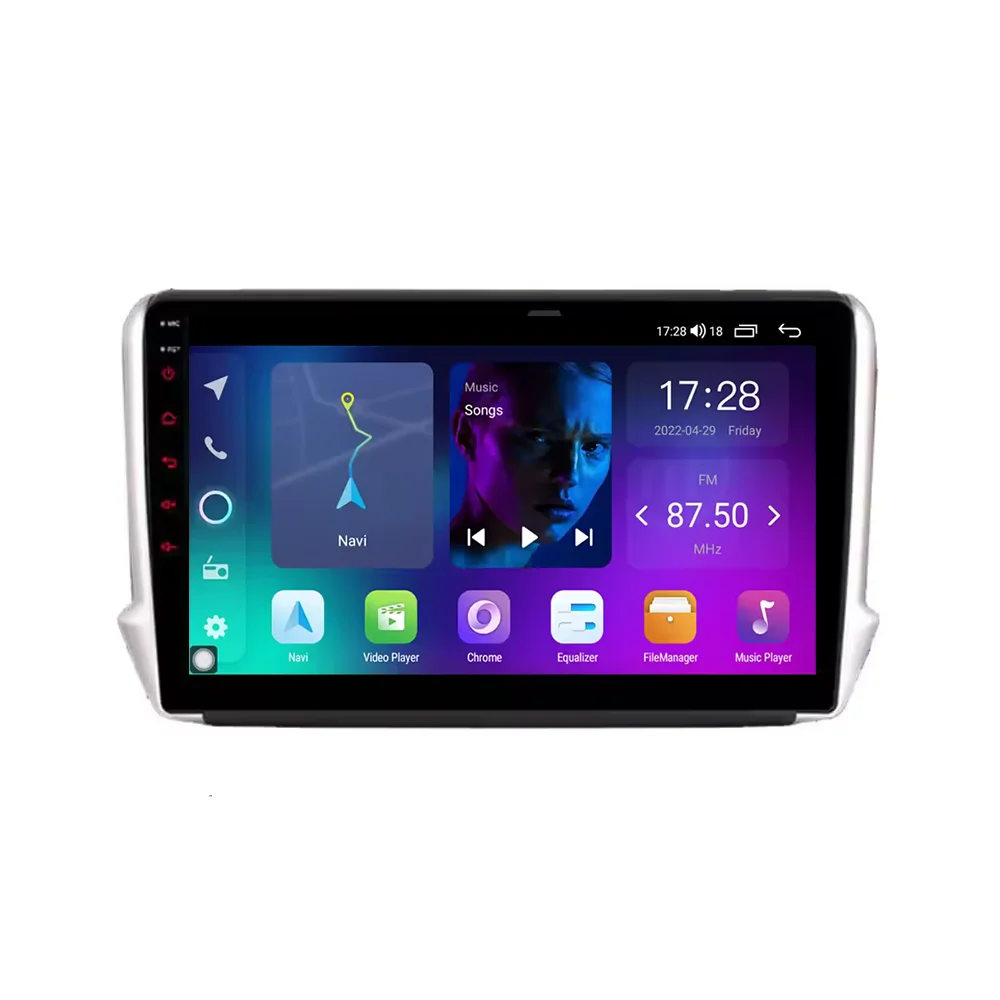 10.1 Inch Car Monitor Android 10 2K Touch Screen Car Radio Car Dvd Player Pioneer GPS AHD BT DSP for PEUGEOT 208 2008 2015-2020