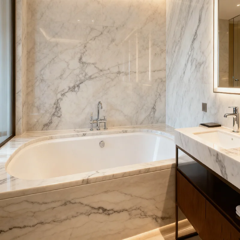 Natural Polished China White Marble Bathtub Customizable Luxury Stone Marble Bath Tub
