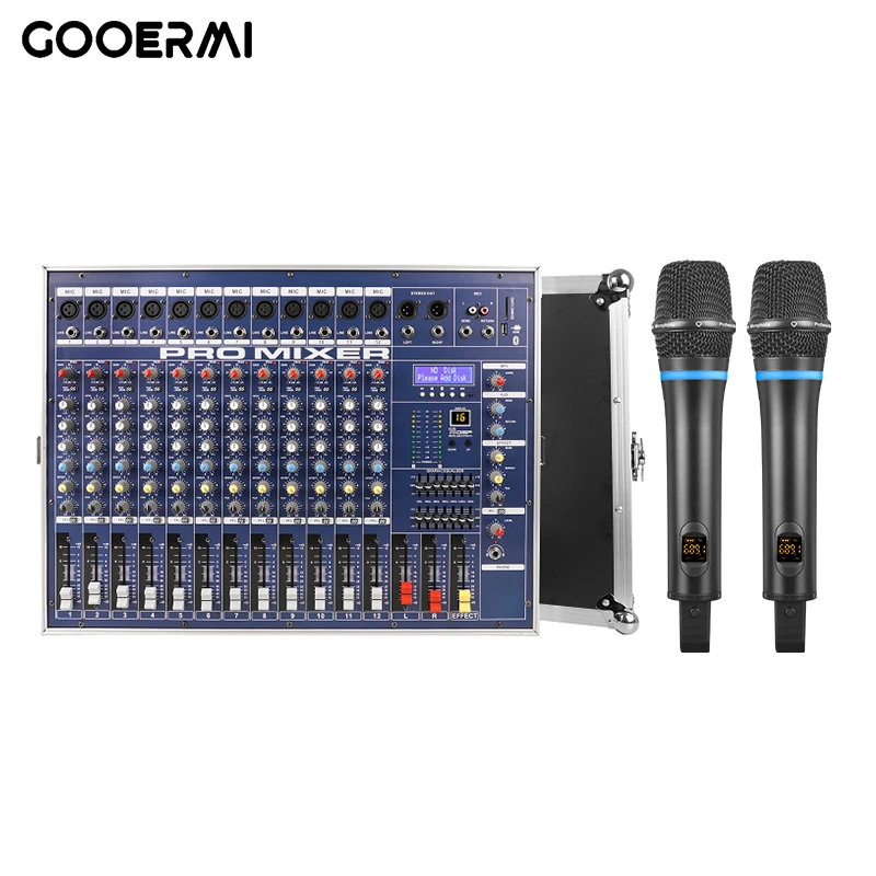 12-channel 2800W*2 Powered DJ Console Mixer for Live Podcast