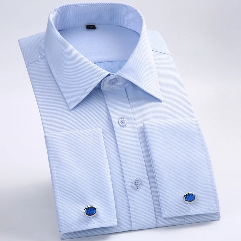 shop men's dress shirts Tailored for Men: Buy White with Blue Stripe Shirt | My Suit Tailor Regular / L Color: Nero This ultra Royal Blue V Neckline Collar Size:15½