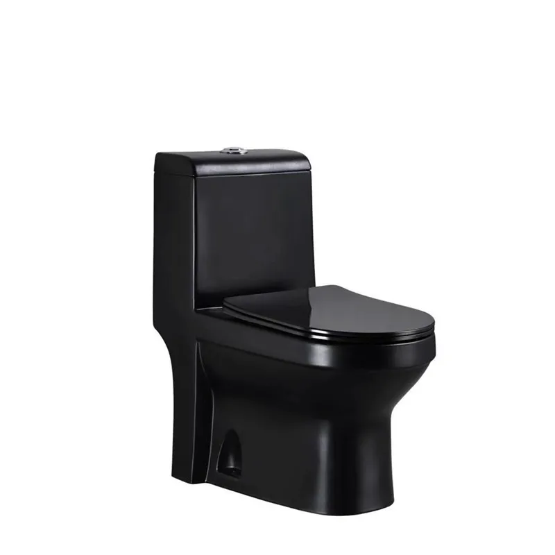 Matte Black Colored WC S-trap P trap Toilet Bowl Bathroom Washdown One Piece Toilet For Middle East Market