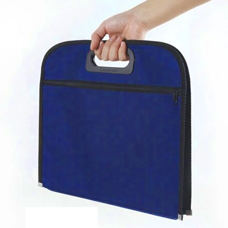 Customized LOGO Printing Packed B4A4 Canvas Cotton Briefcase Oxford Zipper Conference Document Tote Bag