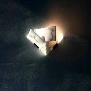 Natural Marble Recessed LED Wall Lamp Luxury Creative Designer Sconce Hotel Living Room Background Bedroom Ambient Lighting