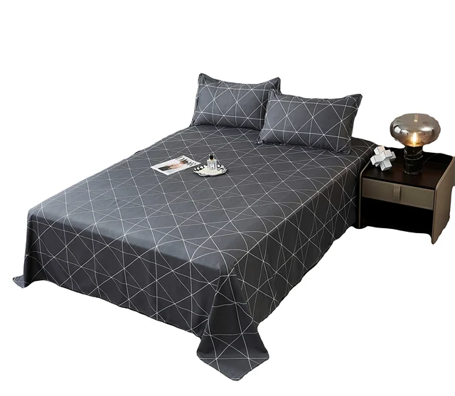 Hot selling bedding sheet set printing simple style skin friendly home