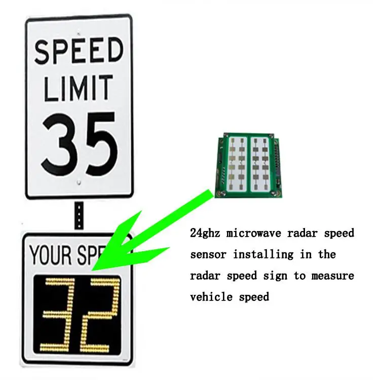 Traffic Flashing Warning Solar Speed Indicator Radar Detector Speed Meter Sensor Detector Limit Display Sign Speed Radar