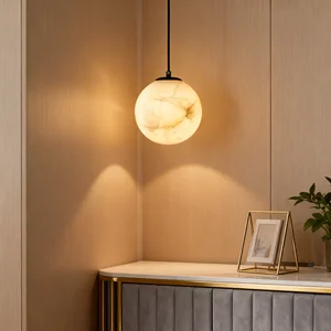 JACKSUN Nordic Luxury Marble Master Bedroom Bedside Pendant Light Modern Minimalist Creative Bar Counter Entryway Light