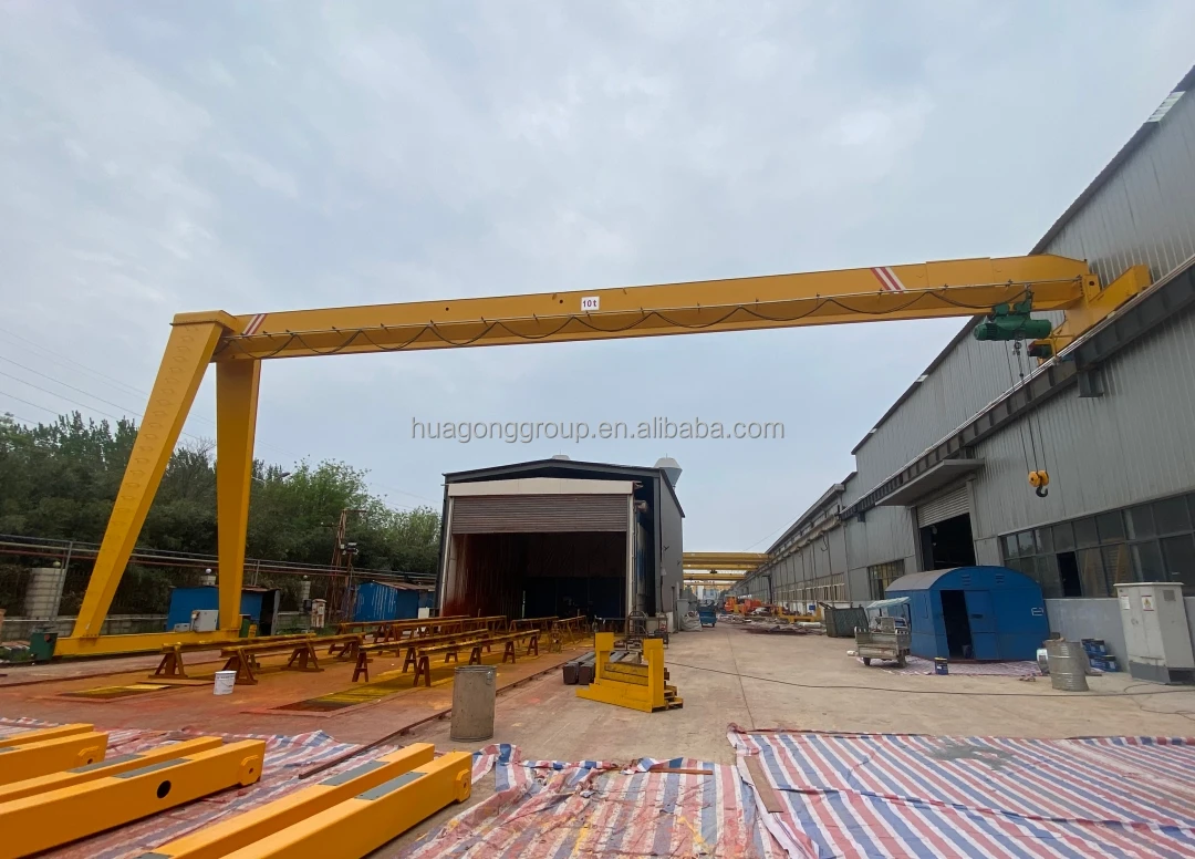 Rail Traveling  10 Ton 30 Ton 50 Ton 15 Ton 25 Ton Single Leg Single Beam BMH Type Semi Gantry Crane