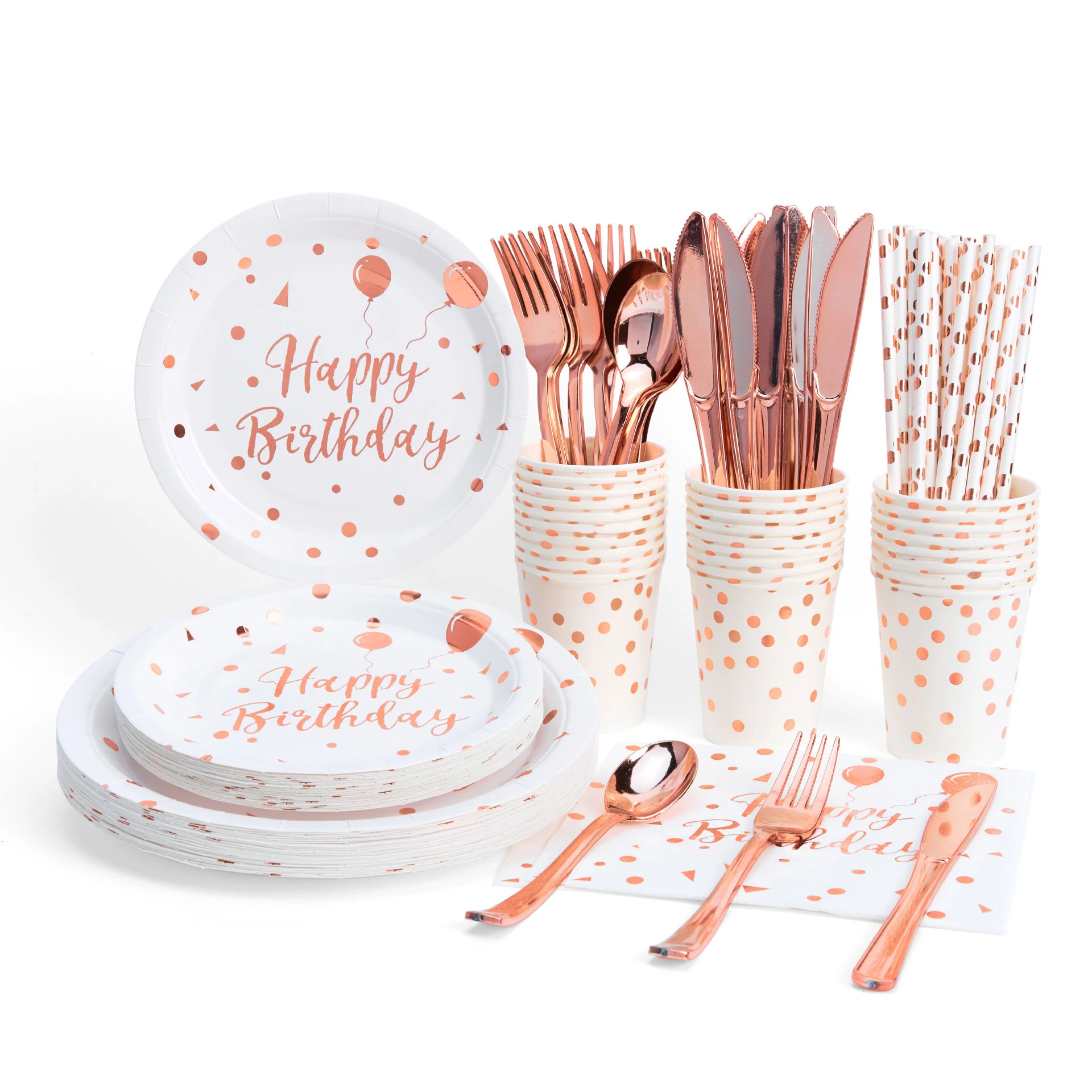 Custom Disposable Paper Plates Set Party Plates Cups Napkins Sets Party Tableware Set Party