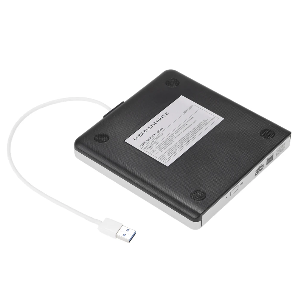 White USB 3.0 Portable External Optical CD-RW DVD-RW Drive Writer Rewriter Burner Replacement for iMac/MacBook/MacBook Air/Pro