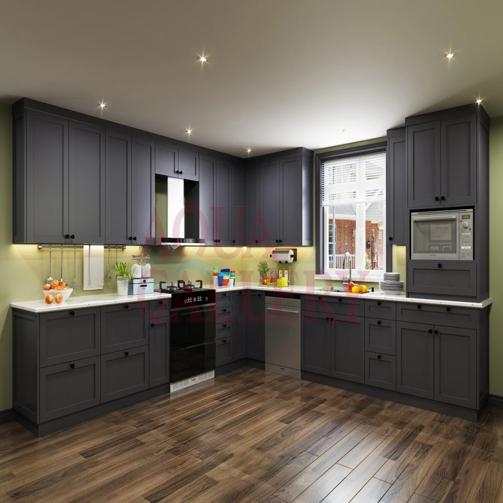 Modern Shaker Design Kitchen Drawer Sildiing Basket Cabinets With Good Price  Lacquer Modular Factory Directly