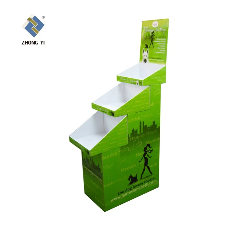Custom Retail Pos Cardboard Product Floor Display Rack Corrugated Cardboard Display Stand Shelf