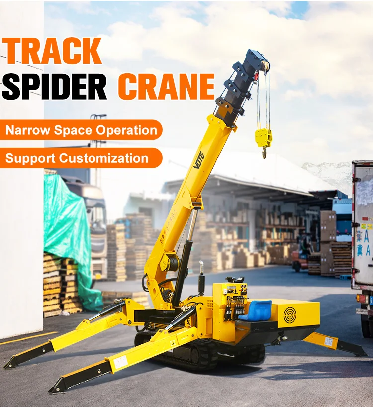 new energy spider crane crawler crane with hydraulic telescopic outriggers small crane offer Narrow work 3 5 8 ton