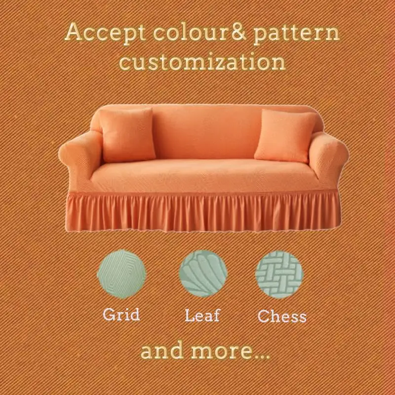 Jacquard Elastic Stretch Grid Pattern Sofa Cover Spandex For 1/2/3