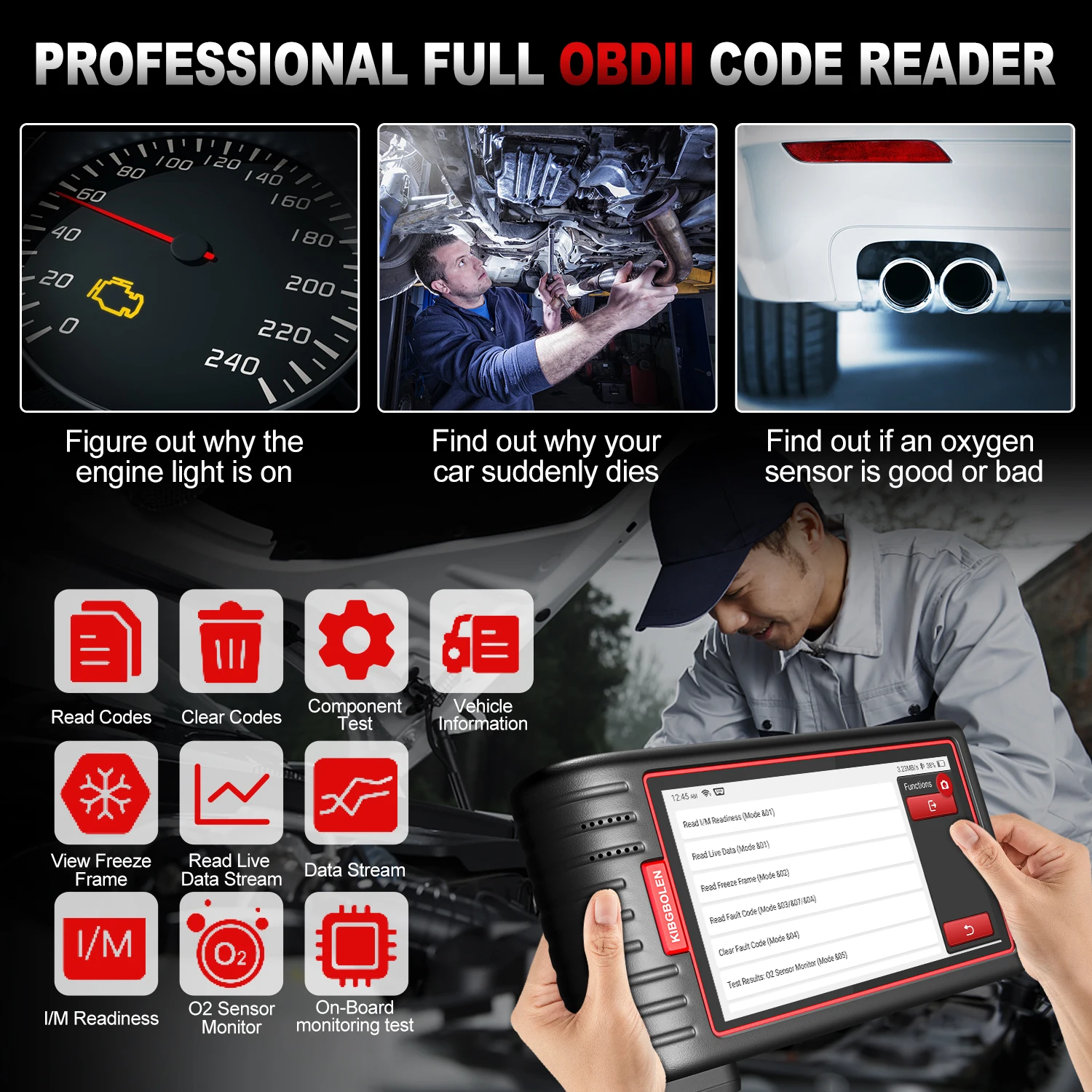 2025 Kingbolen S6 Auto Code Reader All System OBD2 Vehicle Diagnostic Tool Bluetooth Hot Selling Scanner Cars PK ThinkScan Max