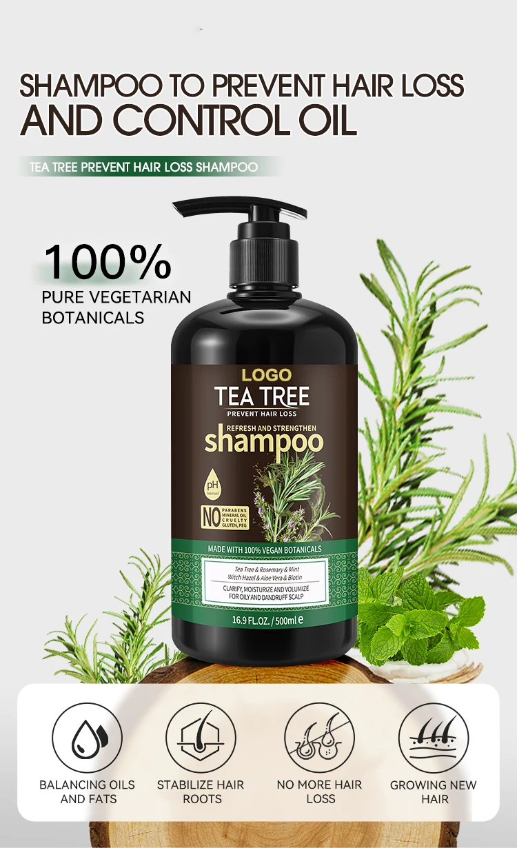 Customized Anti Dandruff Shampoo Organic Tea Tree Keratin Anti Hair