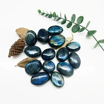 3-5cm Natural Healing Carved Crafts High Quality Blue Labradorite Palm Stone Labradorite Tumbled