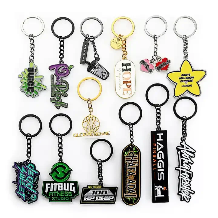 Wholesale Free Sample Custom Keychain Key Chain Parts Steel Metal Custom Flat Round Shaped Custom Key Ring