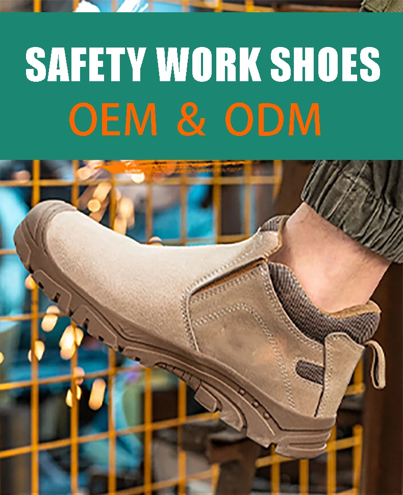 Rts Custom Logo Men Leather Anti Puncture Composite Steel Toe