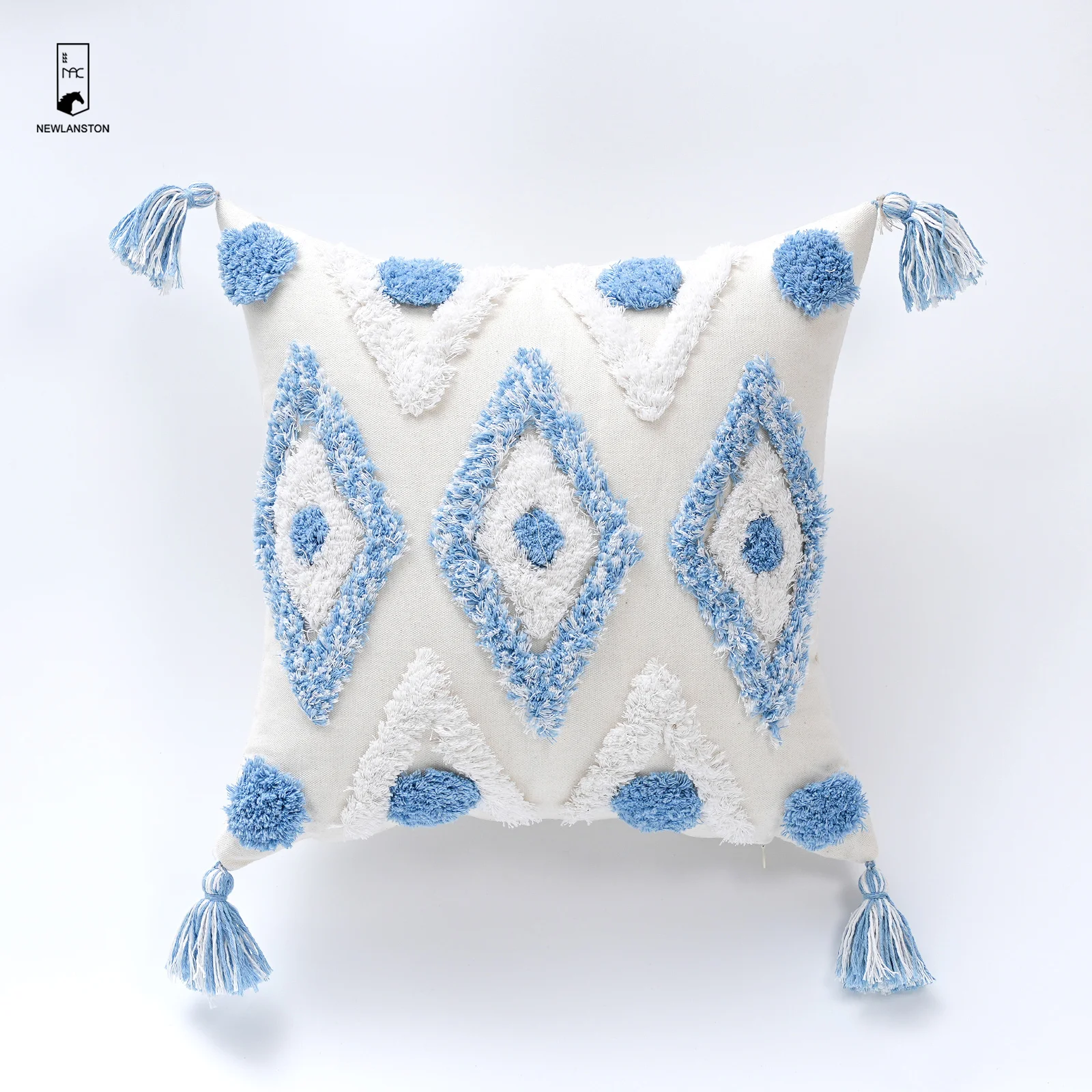 CC3 - Premium Quality Tassel Boho Printed Tufted Throw Pillow Cushion Covers 45x45 CM main image 1