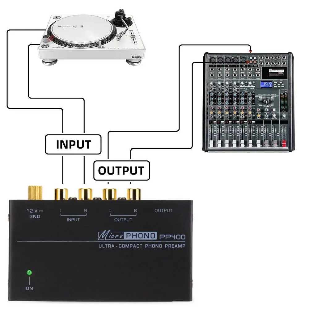 Cokyis Phono Preamp Preamplifier With Rca 1/4inch Trs