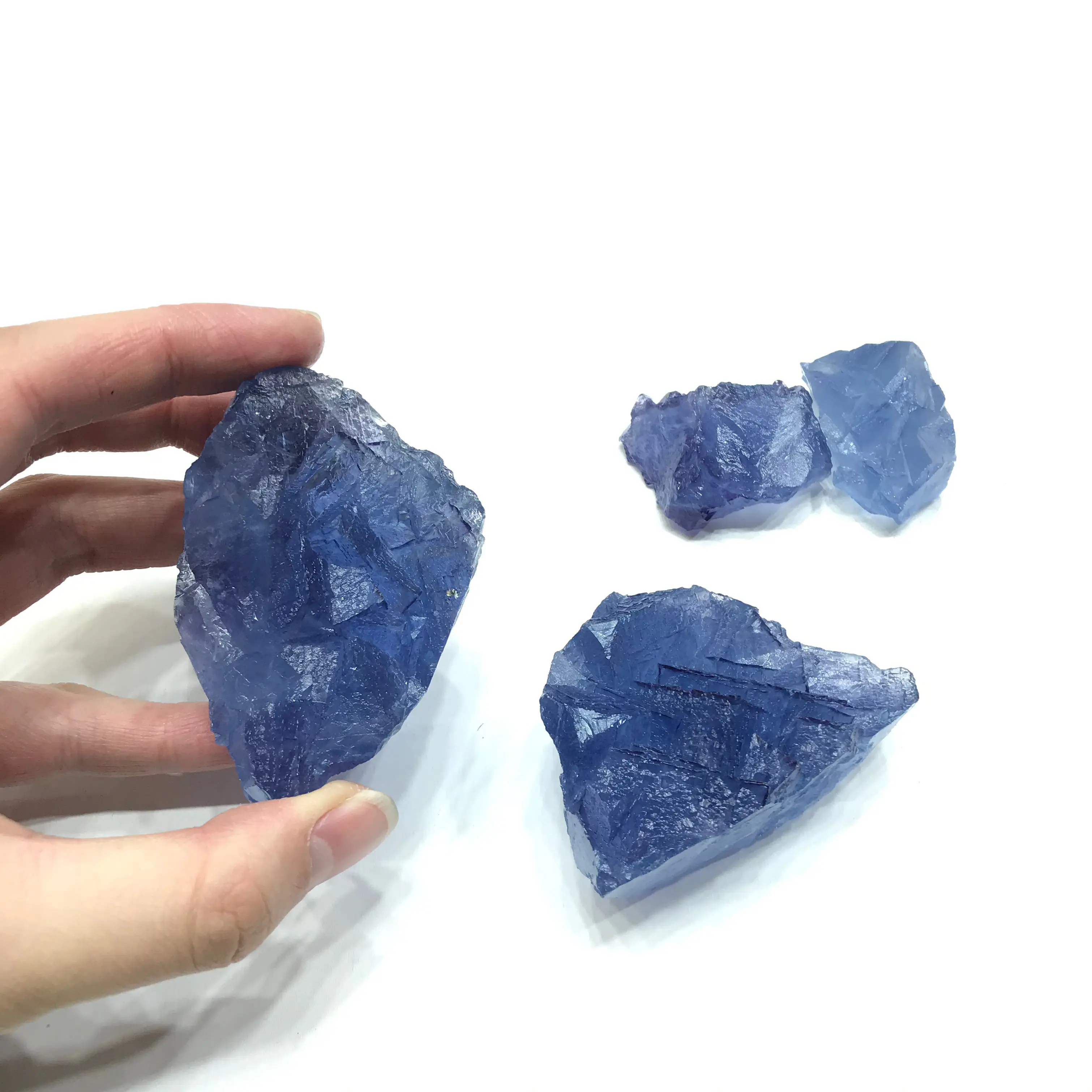 Natural High Quality Clear Raw Blue Purple Crystal Fluorite Cluster For Home Decoration