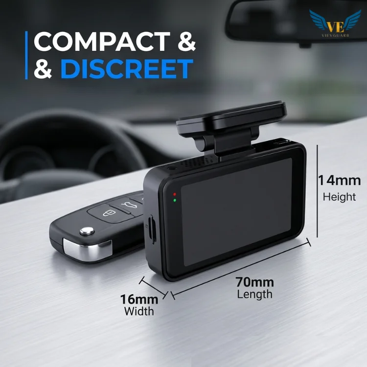 VIEVGUARB T8A2 Dash Camera G-Sensor Loop Recording FHD Night Vision Dual Lens Compact