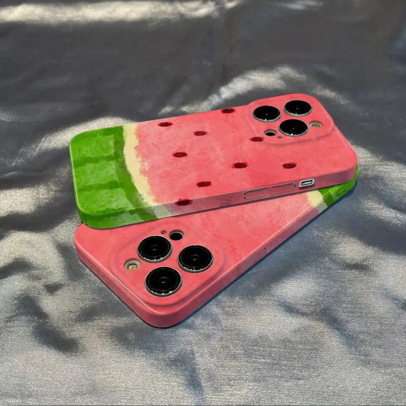 Film Summer Watermelon Mobile Phone Case Unique and Premium Feel Film Shell Hard Case For iPhone 11 12 13 14 15 16 Pro Max Plus