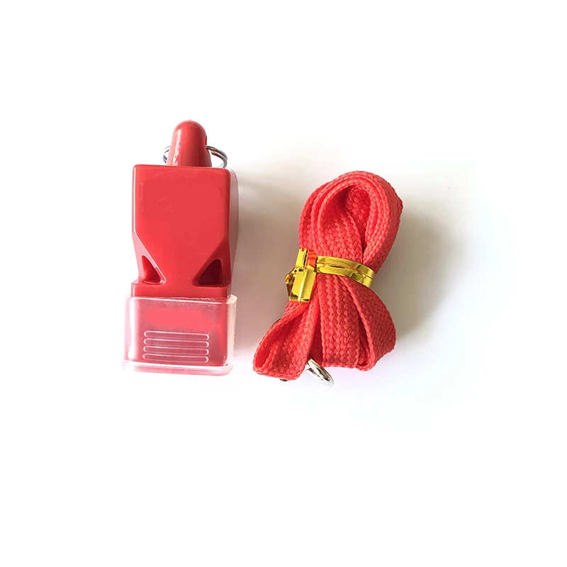 Cheap Traffic Command Soccer Referee Sports Plastic Whistles Classic Fox Mouth Teeth Grip Whistle With Lanyard