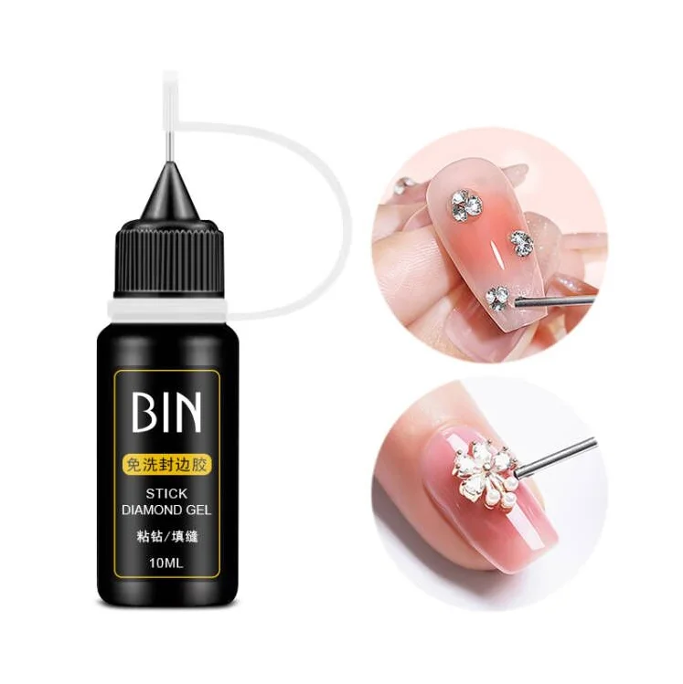 Bin 10ml Clear Nail Art Glue Edge Sealing Filling Gel Stick Drill Gel