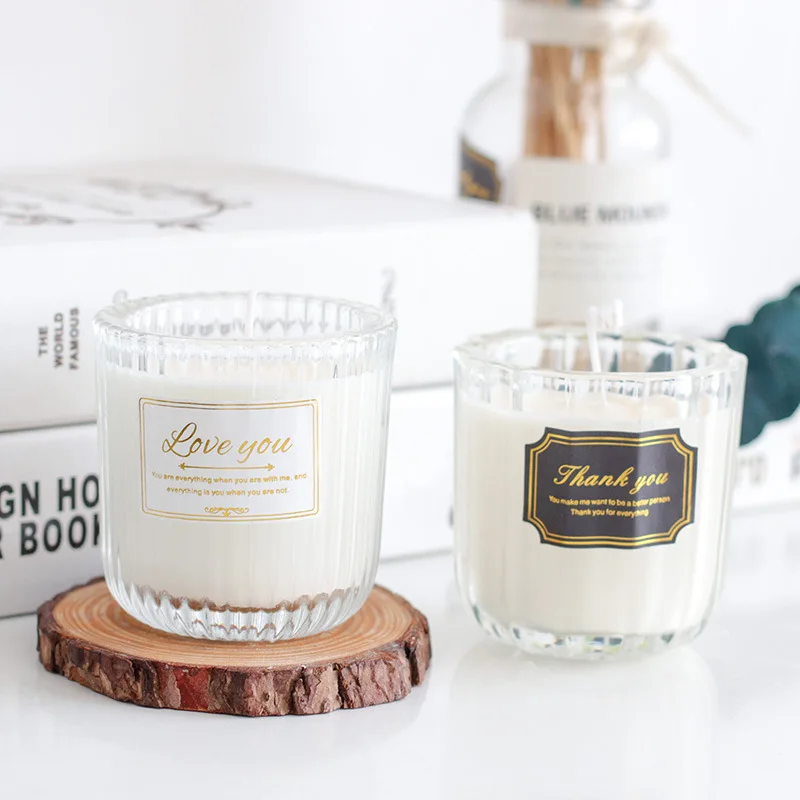 Круглая прозрачная стеклянная банка для свечей 180 мл, утолщенный контейнер для свечей для украшения дома, изготовление свечей