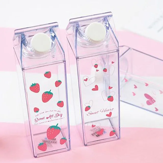 Strawberry Milk Carton Water Bottle