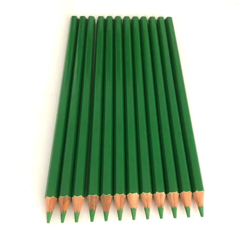 Оптовая продажа индивидуальные цветные карандаши оптом деревянные Профессиональные карандаш темно-зеленого цвета