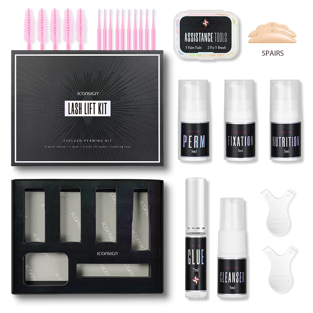 Pump Bottle Iconsign Eyelash Lift Kit Professional Lash And Brow Lift 