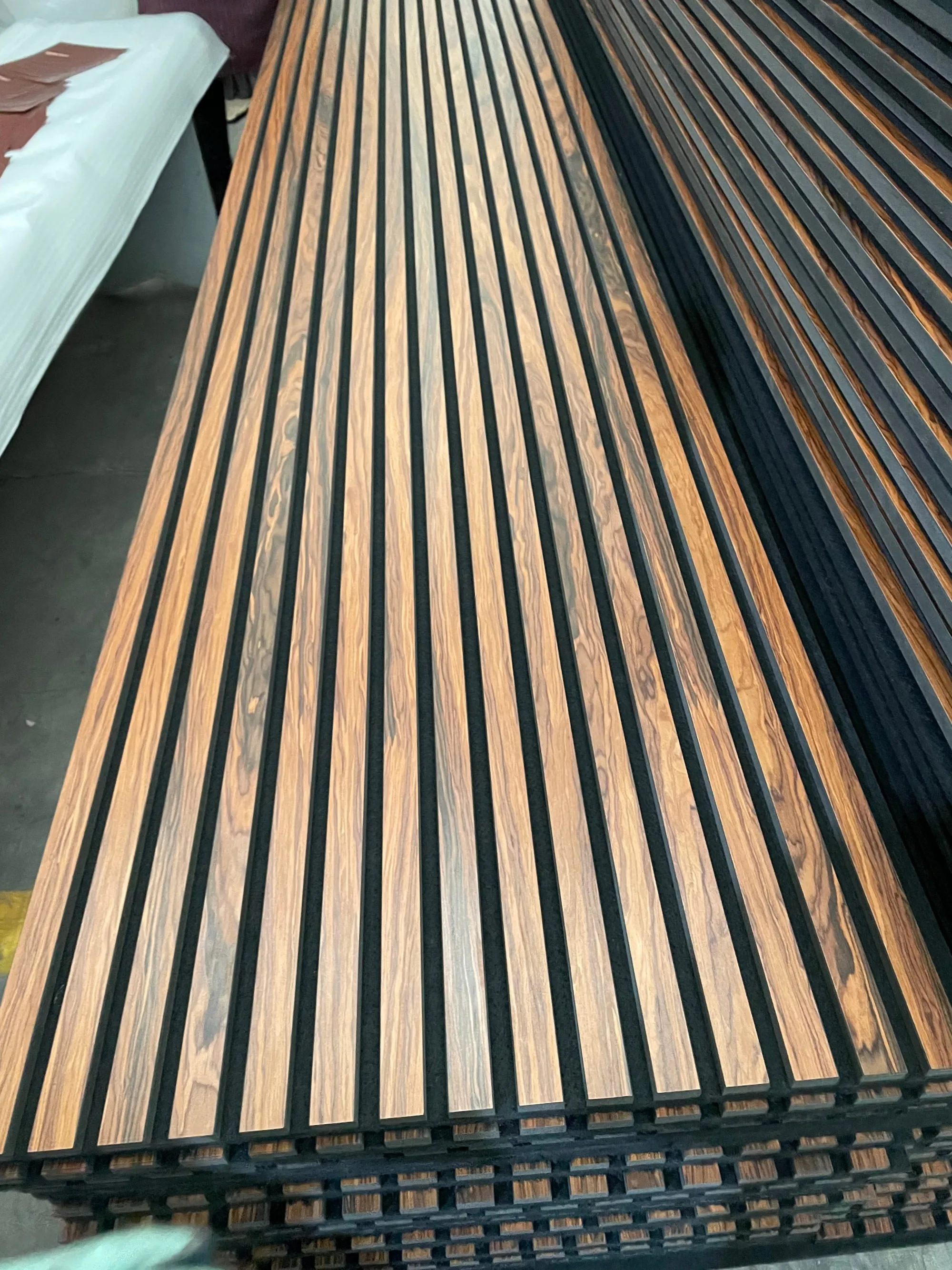 Sound Absorbing Acoustic Panels Natural Walnut Wood Board Polyester ...