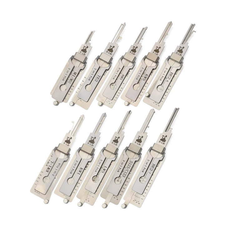 High Quality Lock Pick Set Locksmith Tools Auto 2 in 1 Decoder and Pick Tool