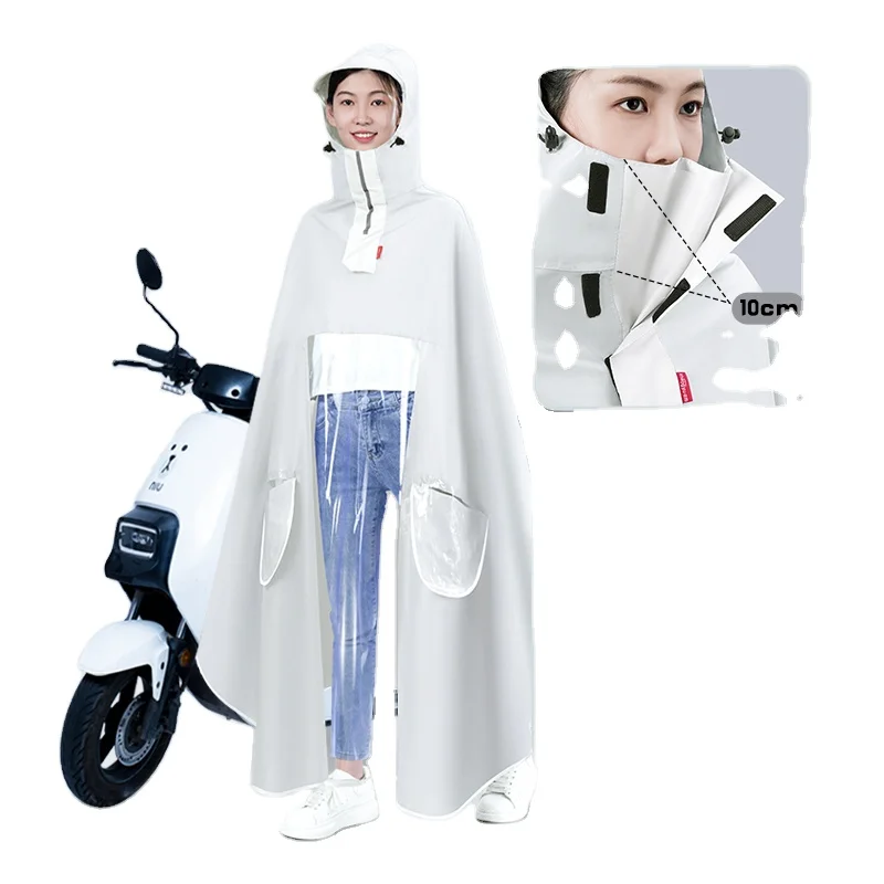 White Oxford cloth material rain gear bicycle rain coat motorcycle raincoat suitable for long-term use and travel