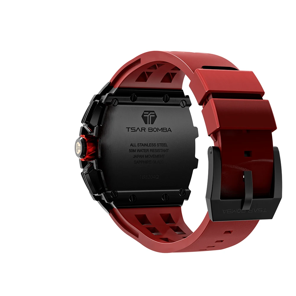 Free Shipping Luxury Quartz Watch 5 ATM Water Resistant 18mm Silicone Band with Crystal Dial Window for Business
