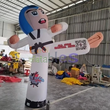 Outdoor Led Lighted air Blow up Advertising Inflatable Taekwondo Man for Event Decoration