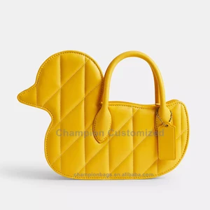 Custom Logo Leather Quilted Duck Shape Bag Ladies Fashion Crossbody Handbag Purse for Women