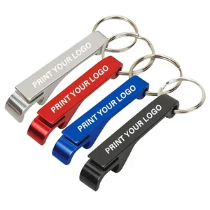 Hot Style Custom Metal Keychain Durable Aluminium Bottle Opener Laser Carving Logo Promotional Alloy Keychain Souvenir