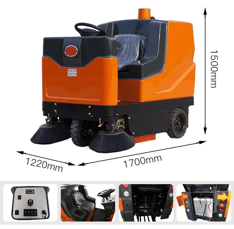 S1350 Type Ride on Floor Sweeper Battery Powered 1350mm Cleaning Width Floor Sweeper