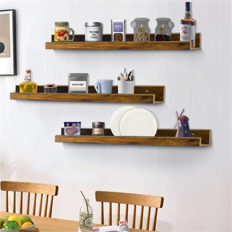 Wood Floating Shelves Wall Mounted Wooden Wall Shelves For Storage