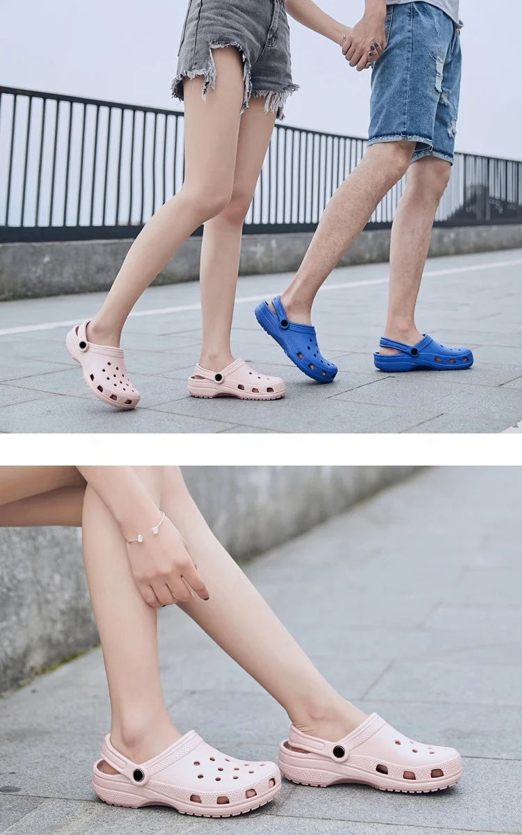 Оптовые поставщики, садовые сабо с логотипом на заказ, мужские и женские сабо из ПВХ на плоской подошве, Классические сабо для женщин