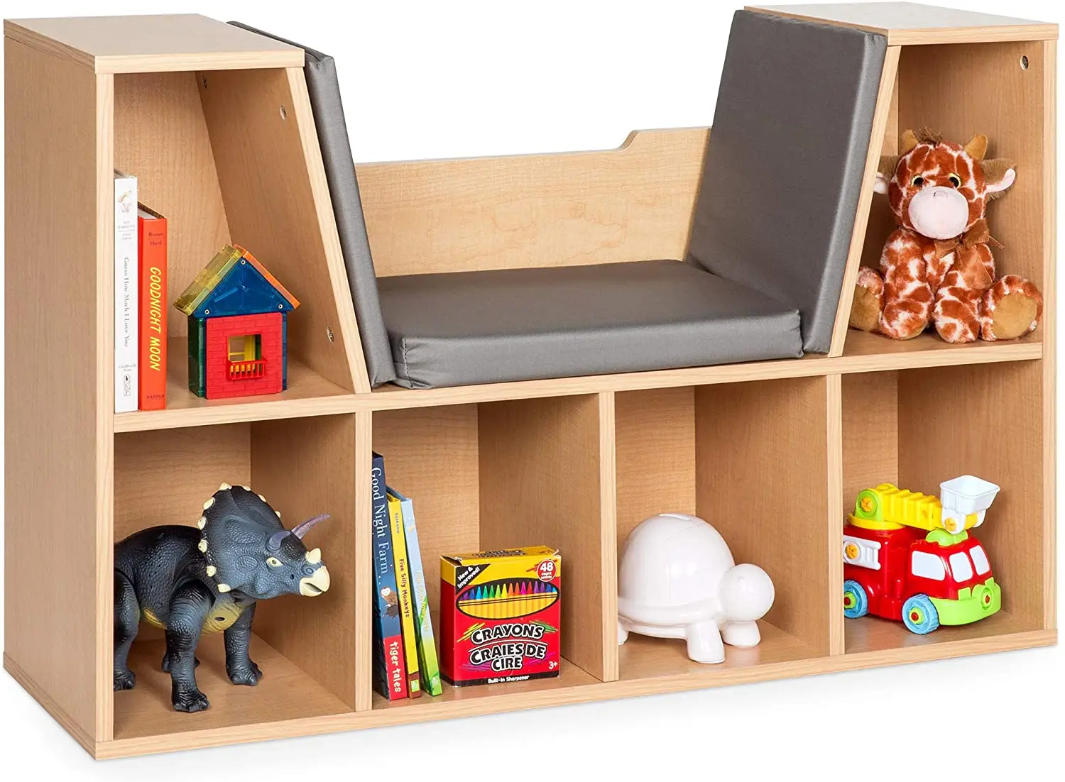 
 Combohome детская спальня Многофункциональный 6-Cubby органайзер для хранения подушечка скамейка для чтения детский книжный шкаф  