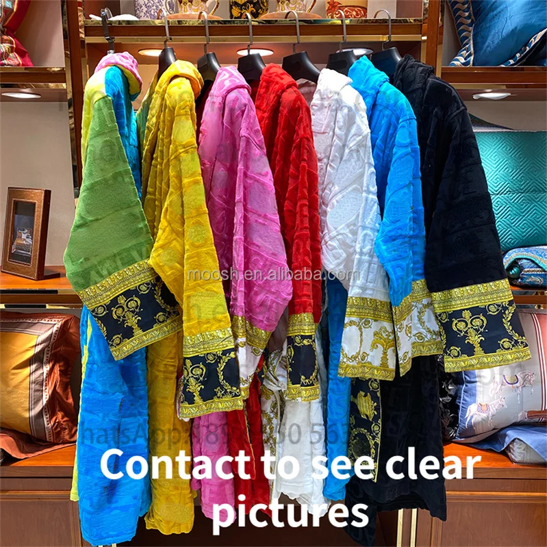 Custom Bathrobes Designer Robe 100 Cotton Robe 7 Color Brand Bathrobe