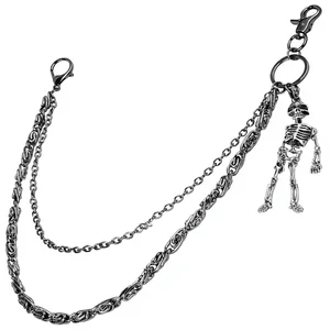 PINKPIN Alloy Skeleton Wallet Skull Chain Natural Stone Biker Jean Pocket Unisex Trouser