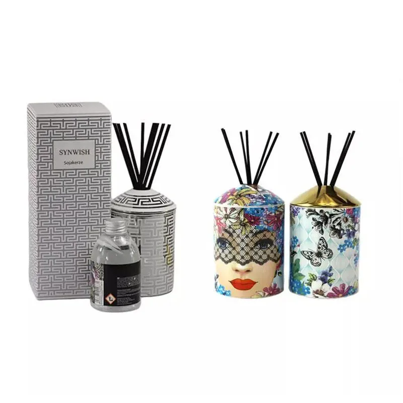 Synwish Luxury porcelain diffuser bottles perfume ceramic containers aroma reed diffuser sticks bottles jar with gift box manufacture