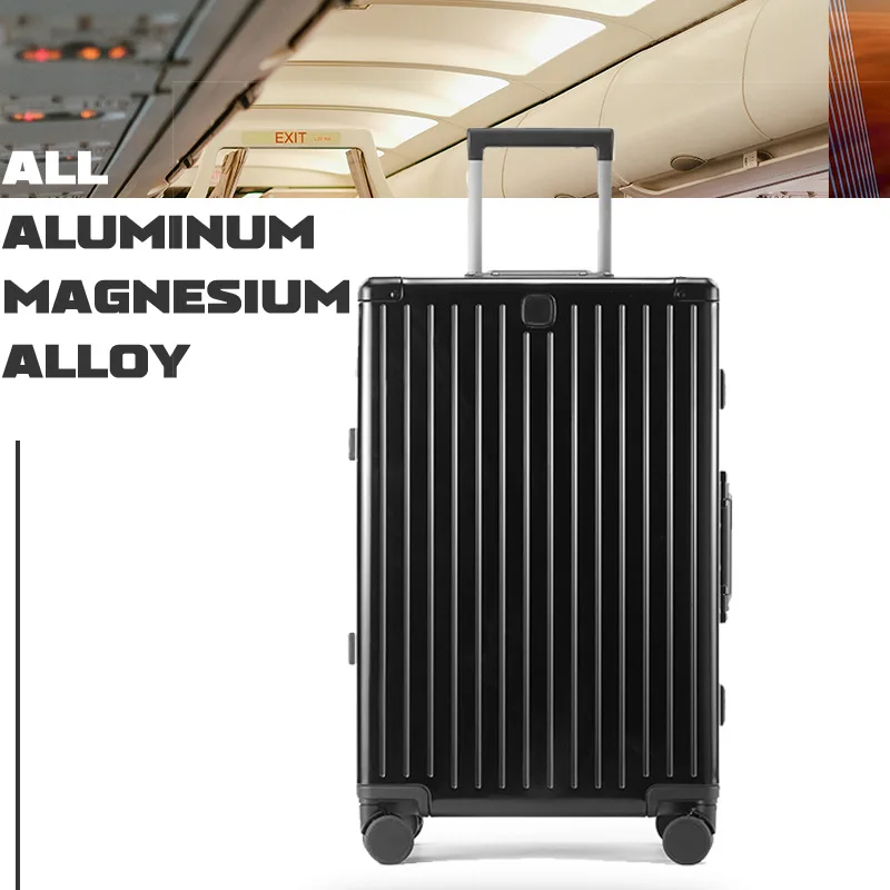 High-End Carry-On Case New Design Full Aluminum Suitcase with Brake Spinner Wheels Anti-Theft Modern Style Luggage 20 Inch factory